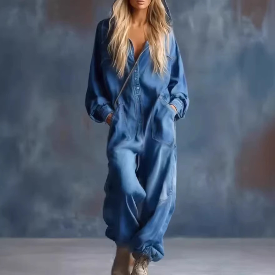 Women'S Fashion Trousers - جمبسوت نسائي قطعة واحدة بأكمام طويلة