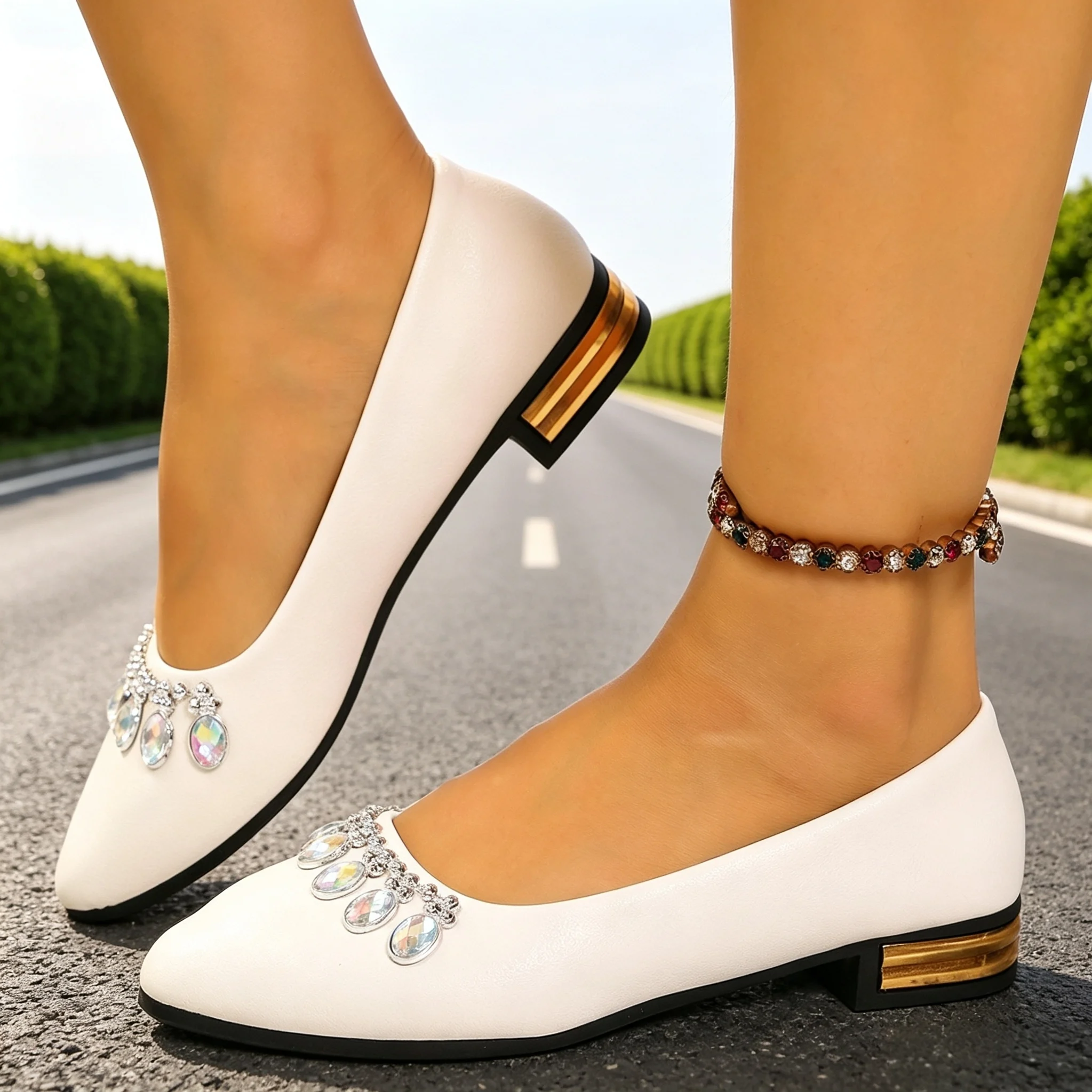 Women Fashion Heels - أحذية نسائية مسطحة ذات مقدمة مدببة،