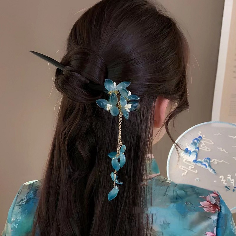 جديد النمط الصيني الأزرق الصقي - مراجعة Women Fashion Hair Style وسعره