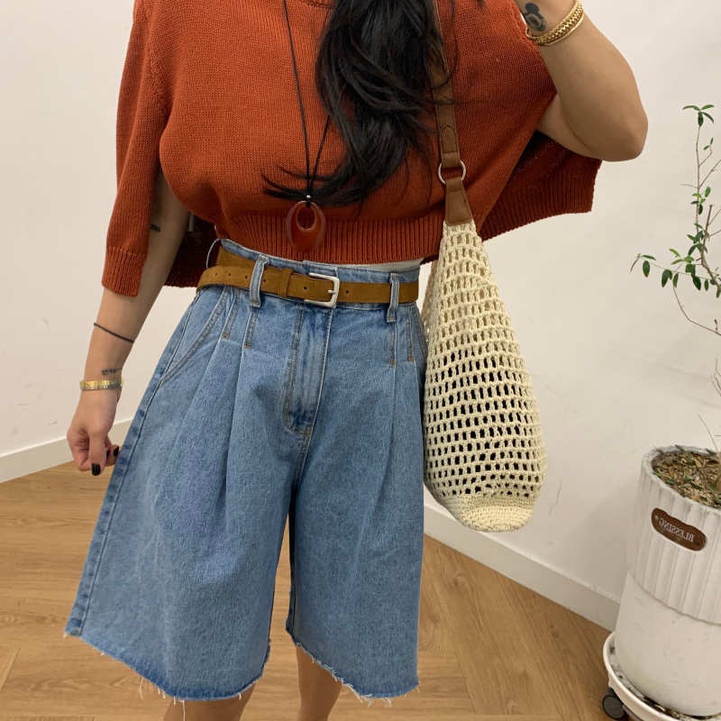 بنطلون جينز نسائي قصير مطوي وف - مراجعة Women'S Fashion Trousers وسعره