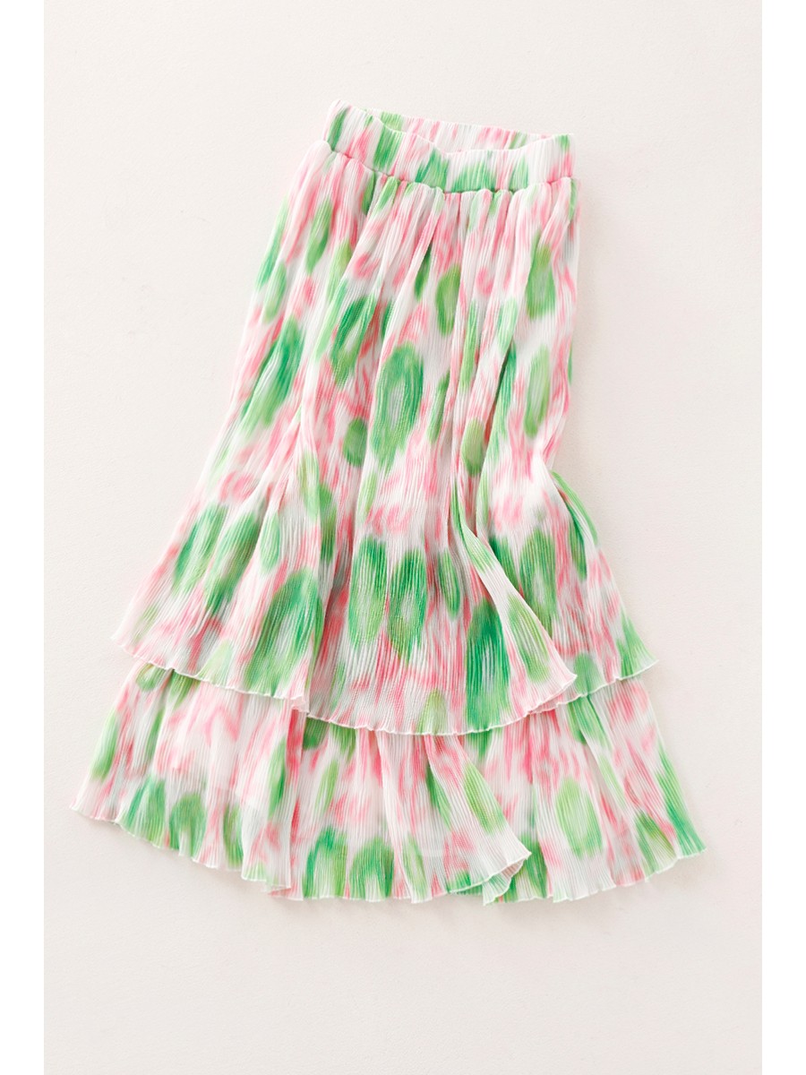 تنورة شيفون بطيات بطبعة زهور ح - مراجعة Pleated Skirt Women وسعره