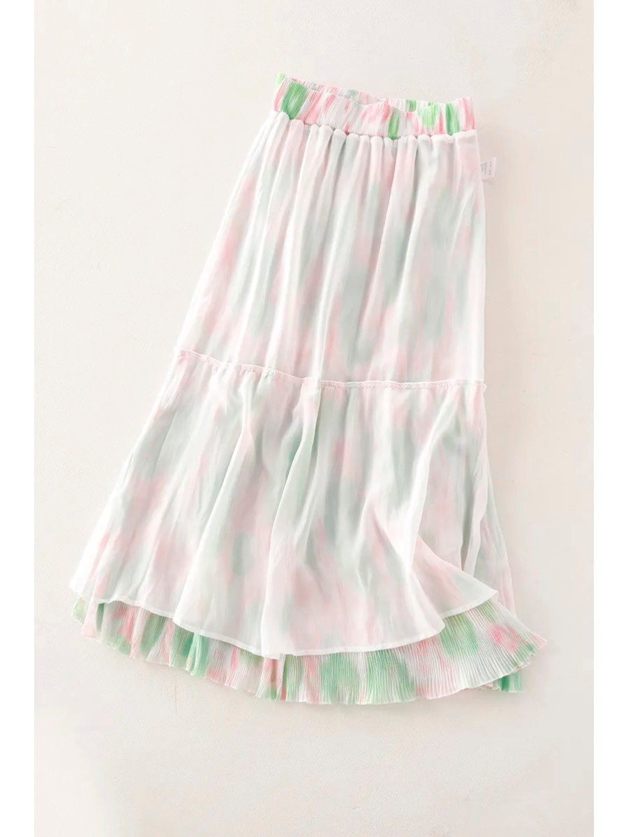 تنورة شيفون بطيات بطبعة زهور ح - مراجعة Pleated Skirt Women وسعره