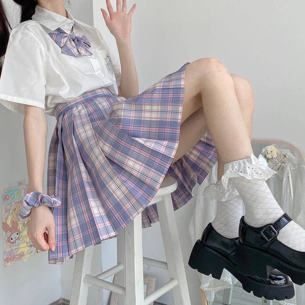 النساء Jk التنانير الصغيرة الي - مراجعة Pleated Skirt Women وسعره