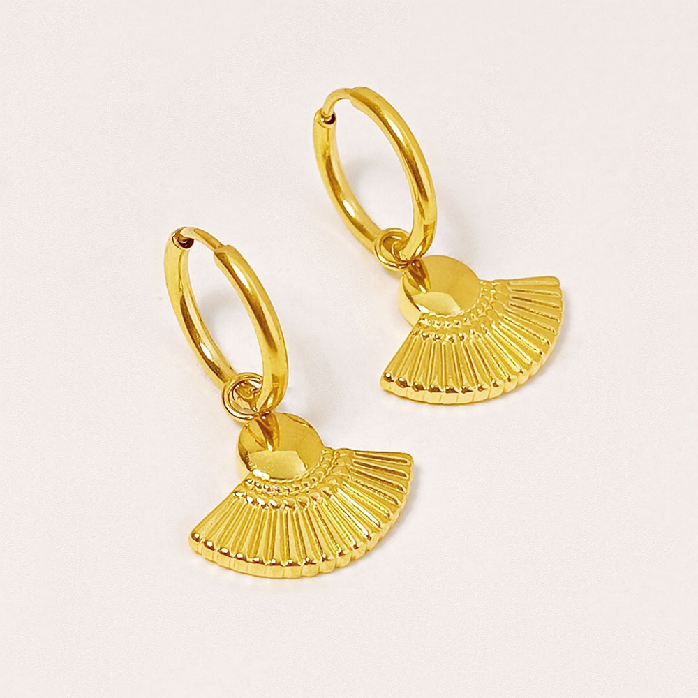 أقراط دائرية مطلية بتقنية PVD  - مراجعة Women Fashion Online Shopping وسعره